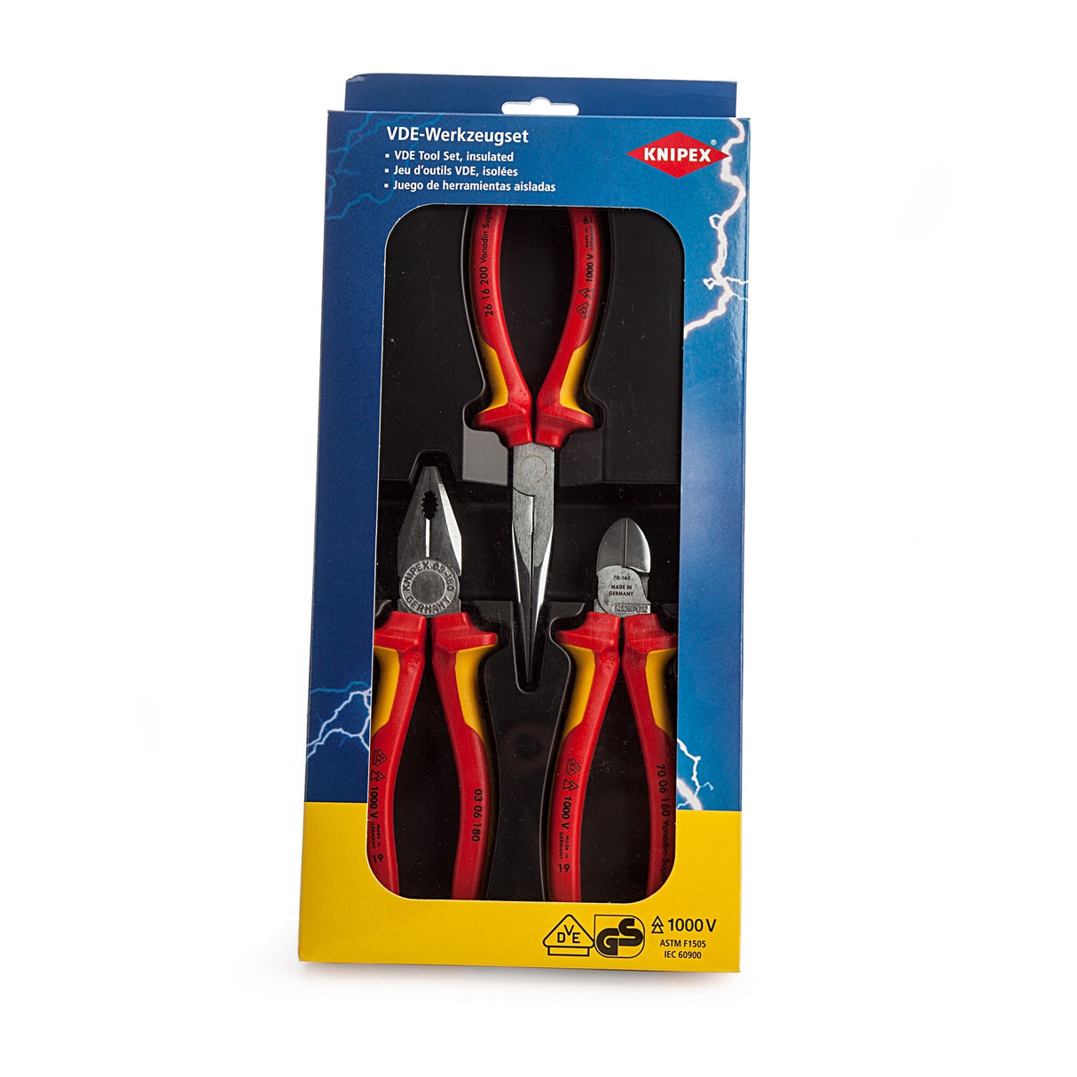 Knipex 002012 Electro VDE Plier Set | 3 piece