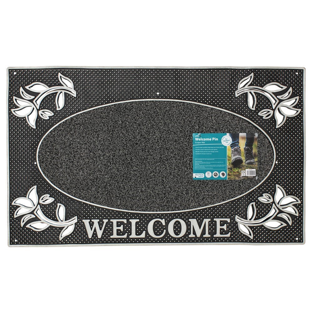 JVL Welcome Scraper Doormat 45x75cm