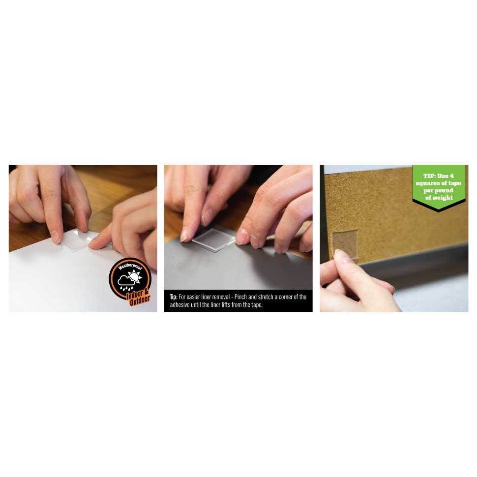 Gorilla Mounting Tape Squares Clear - 24 Pack