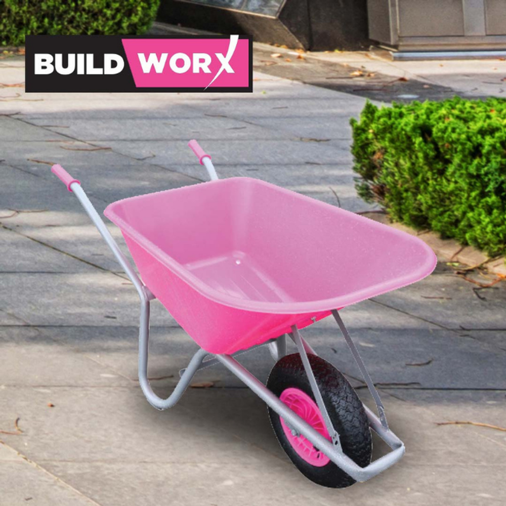 Buildworx 100L PVC Wheelbarrow - Pink