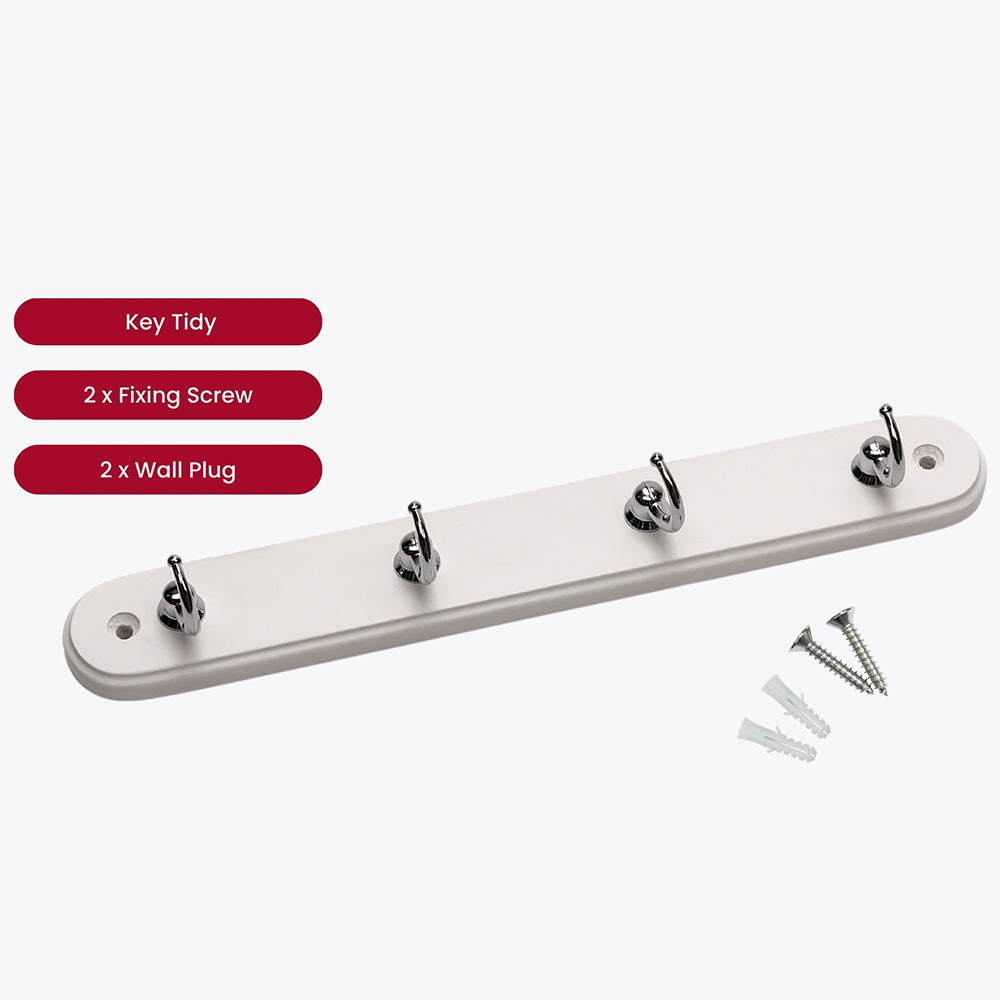 Headbourne Hook Rail 4 Chrome Hooks | Small