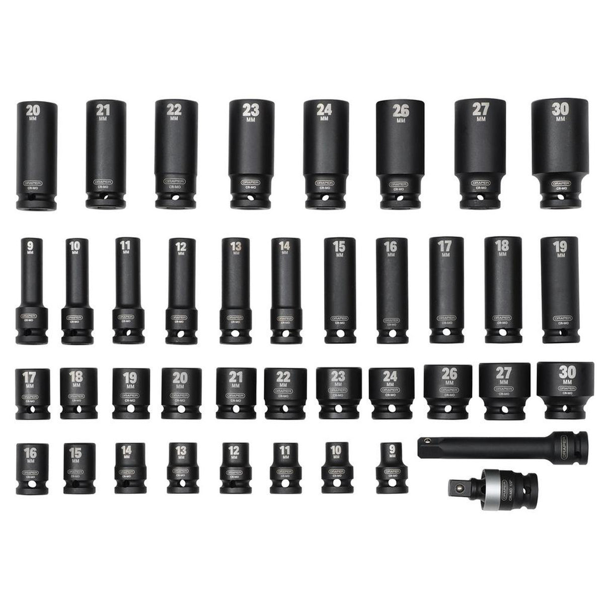 Draper Hi-TORQ® Impact Socket Set, 1/2" Sq. Dr. (40 Piece)