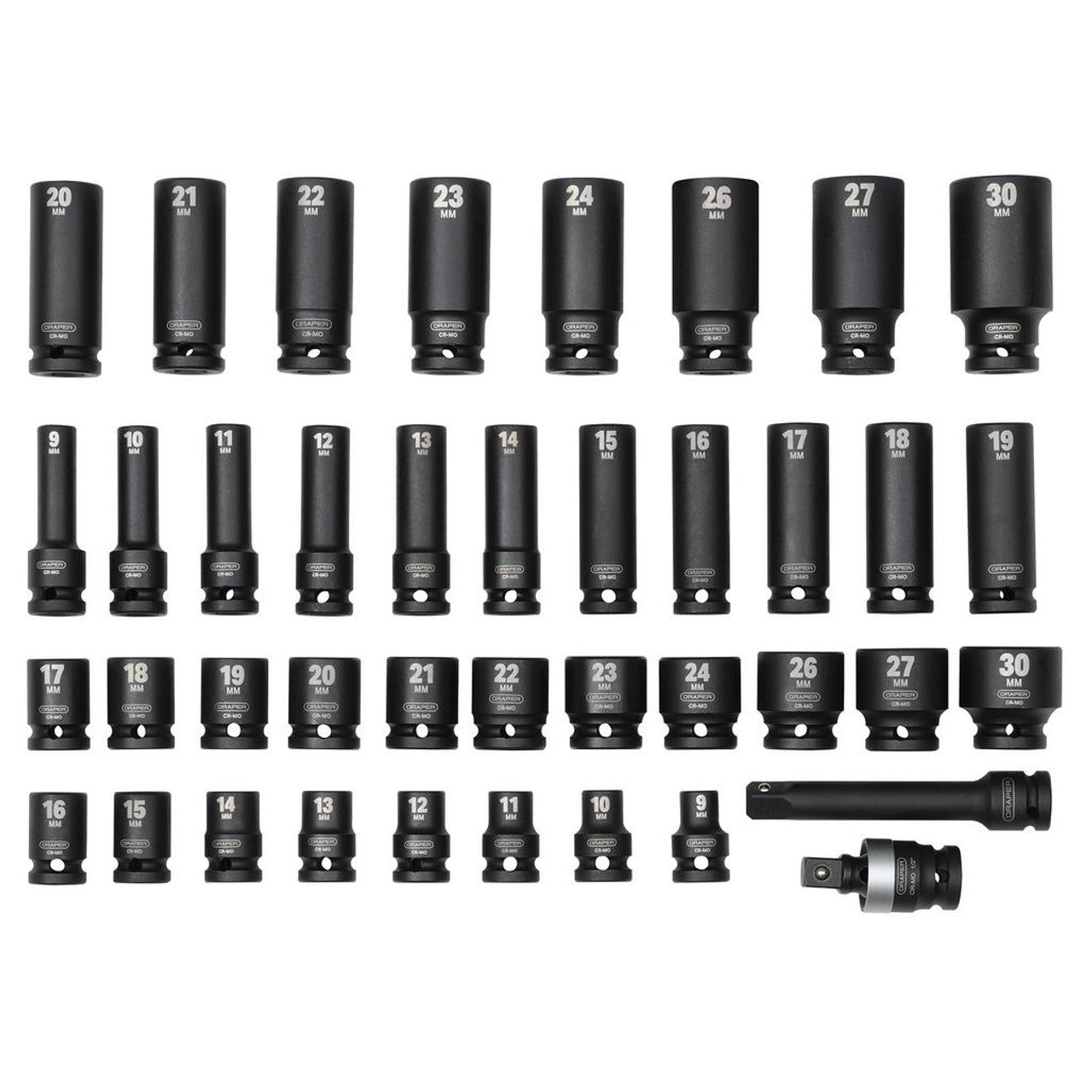 Draper Hi-TORQ® Impact Socket Set, 1/2" Sq. Dr. (40 Piece)