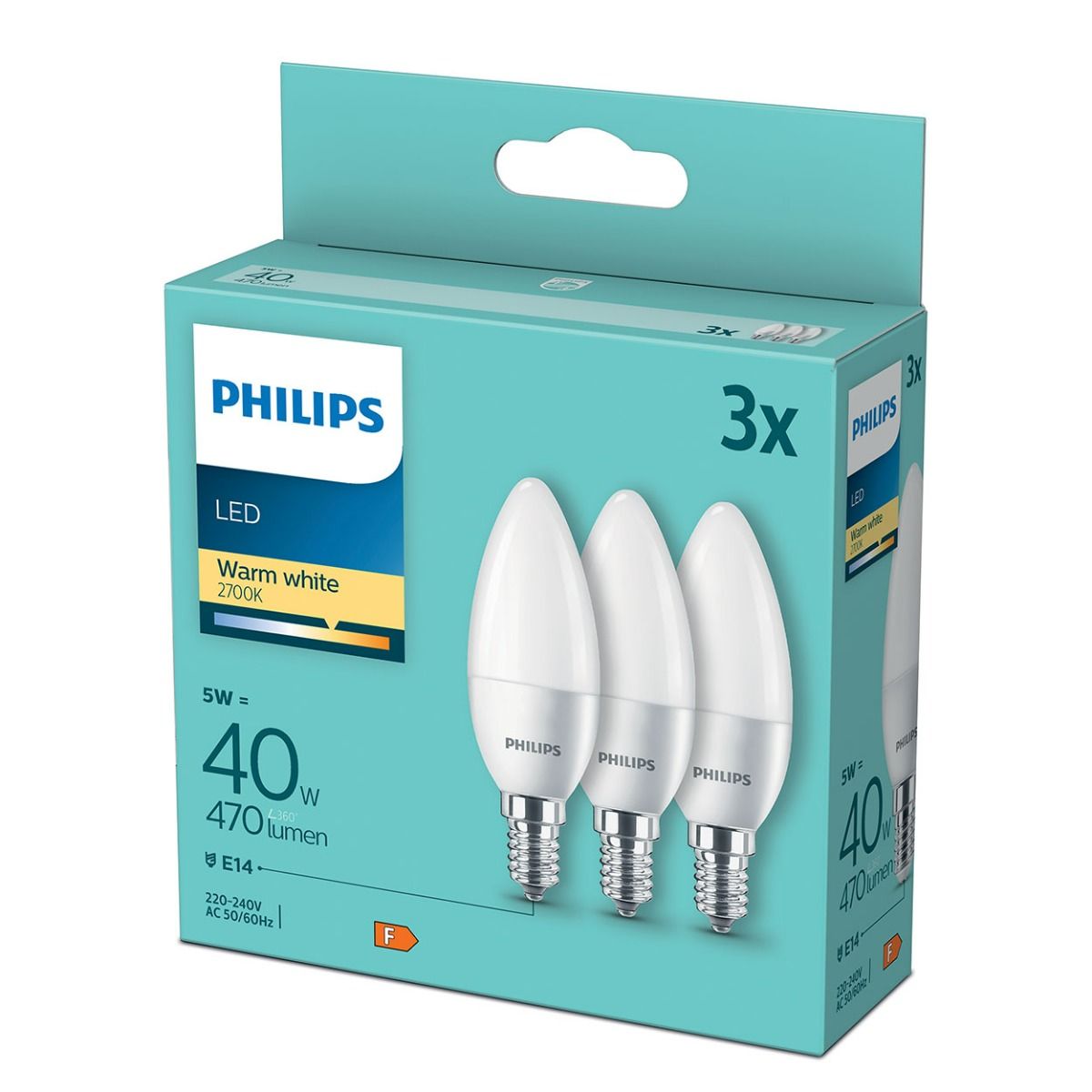 Philips LED Candle Bulb E14 470 Lumen | Warm White