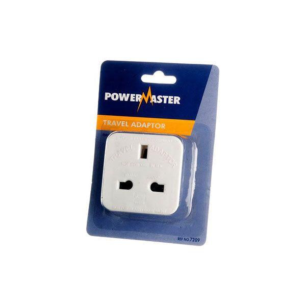 Powermaster Continental Travel Adaptor 3 Pin to 2 Pin Round