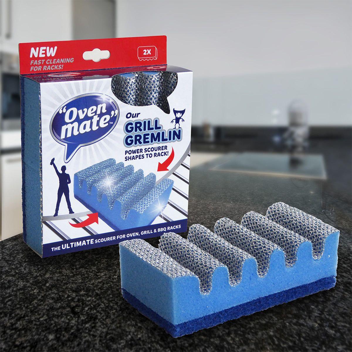 Oven Mate Grill Gremlin Cleaning Scrubbing Sponge Scourer with Grooves x 2