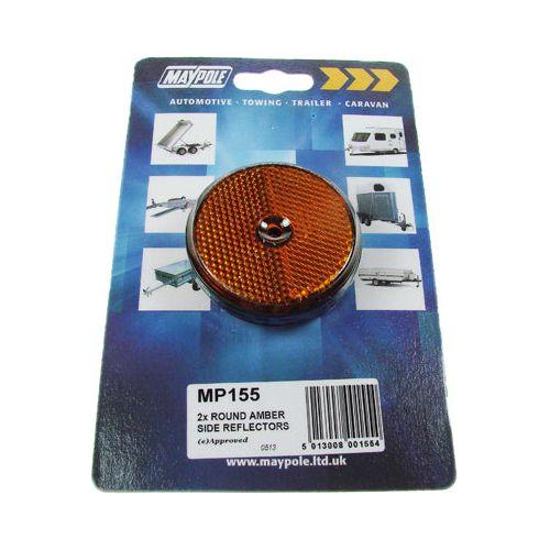 Maypole Radex Round Amber Reflector Pk2