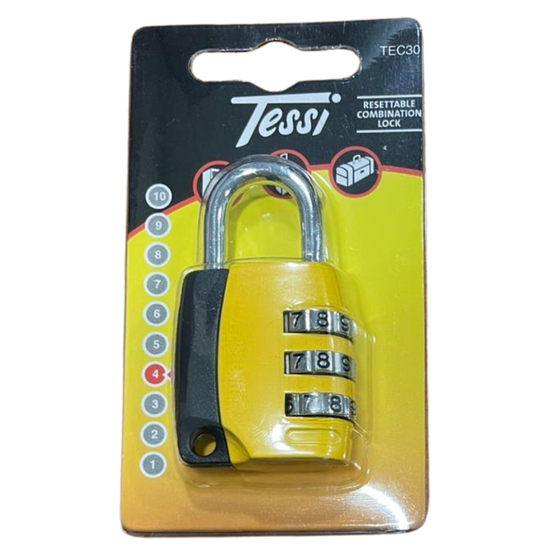 Tessi 30MM Resettable Combination Lock | Assorted