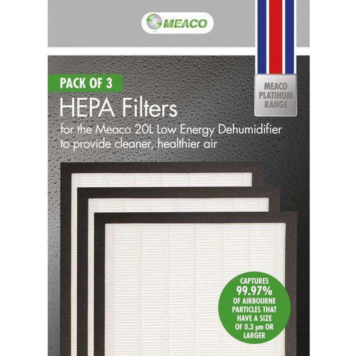 Meaco 20L Low Energy HEPA Filter - Pack of 3