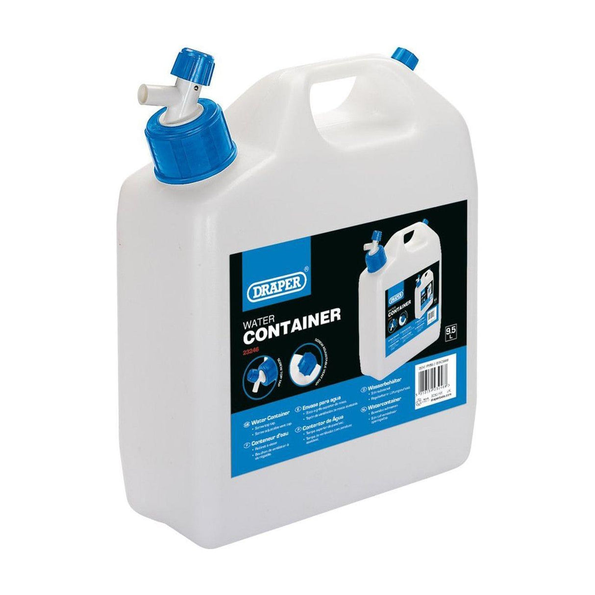 Draper Water Container With Tap - 9.5L