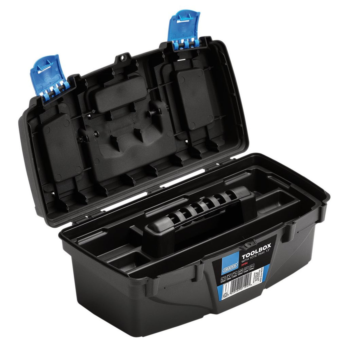 Daper Plastic Toolbox with Tote Tray - 13 inches