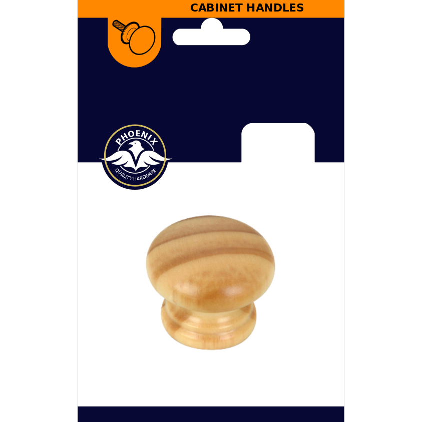 Phoneix Pine Cupboard Knob Lacquered