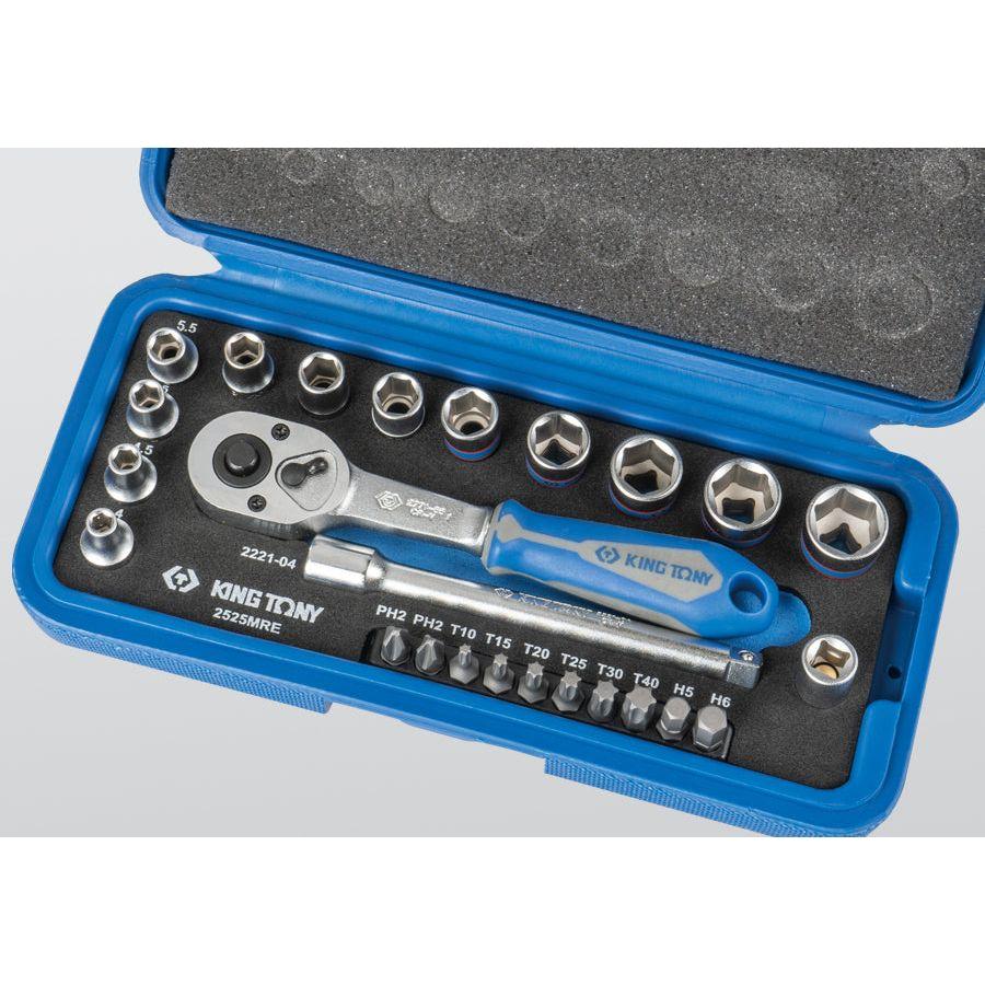 King Tony 2525MRE 25Pc.1/4"Dr.Socket Set