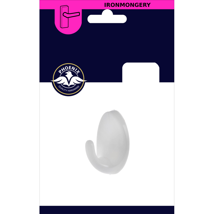 Phoenix Self Adhesive Oval Hooks | Pack of 2