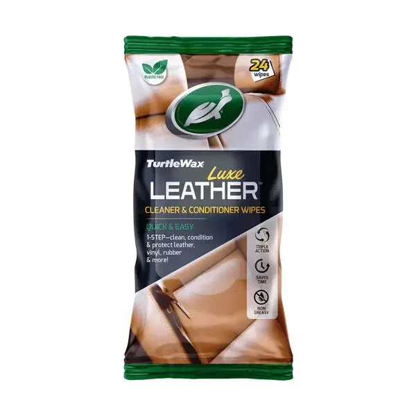 Turtlewax Luxe Leather Cleaner & Conditioner Wipes Pack of 24
