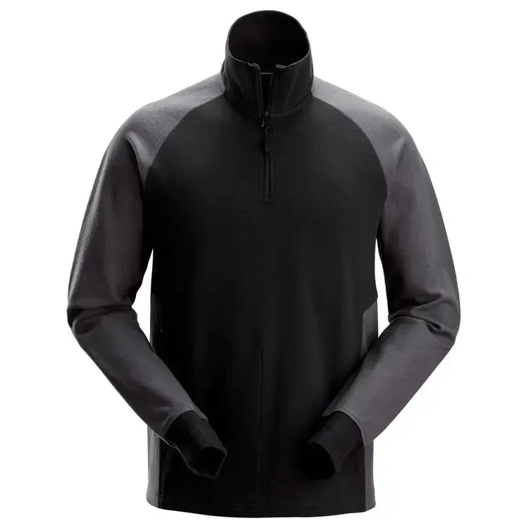 Snickers 2841 Two coloured 1/2 zipped Sweatshirt - Black