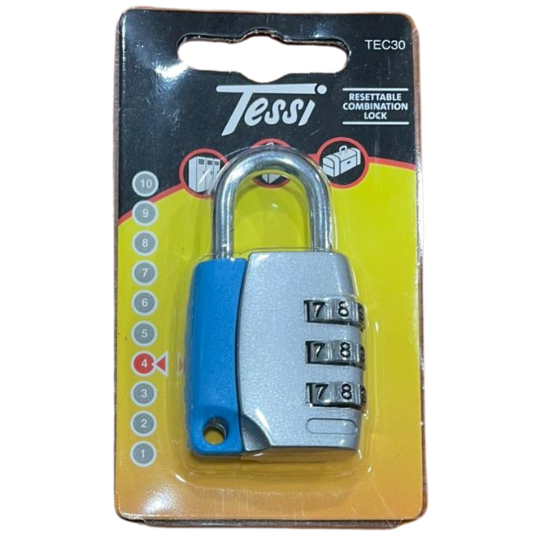 Tessi 30MM Resettable Combination Lock | Assorted