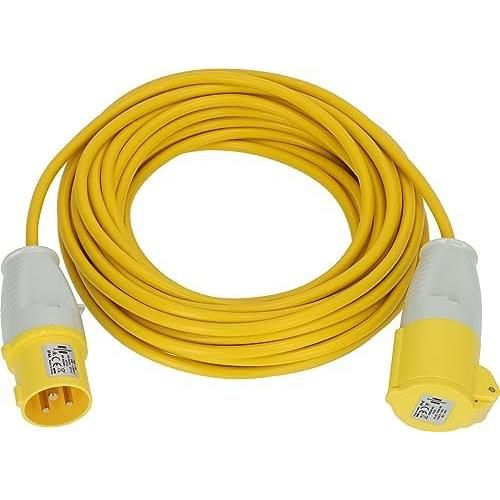 Brennenstuhl Extension Lead 110V 16A 2M Splitter Box 2.5 Yellow