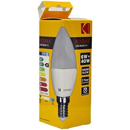 Kodak LED Candle Bulb 6W E14 - 480 Lumen | Warm White