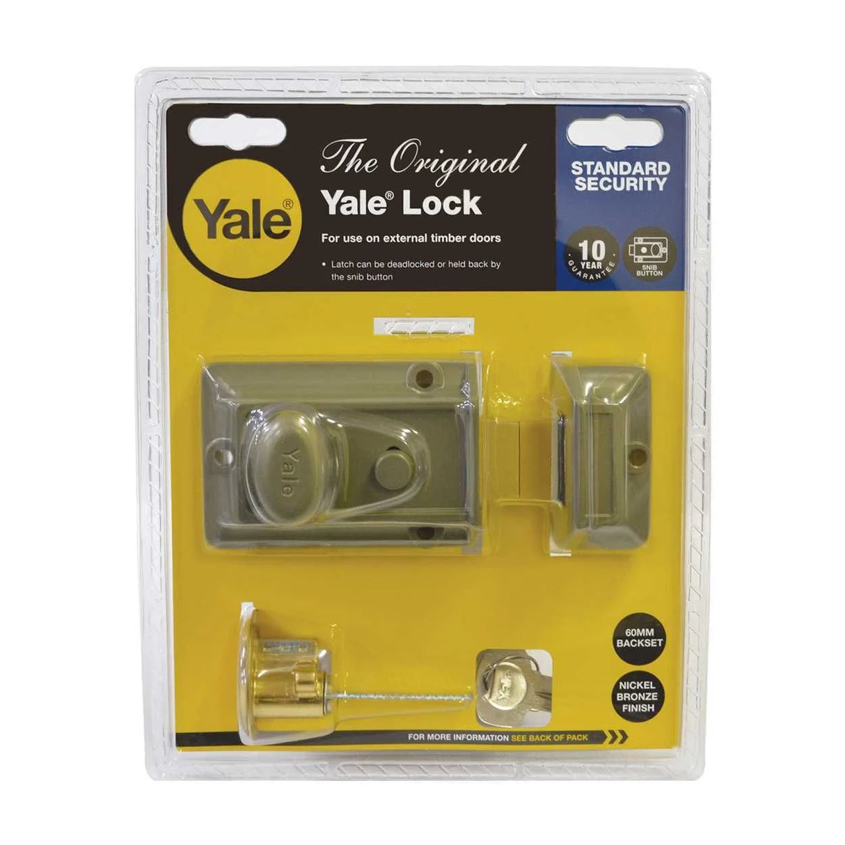 Yale Traditional Nightlatch | Electro Nickel Brass Finsih