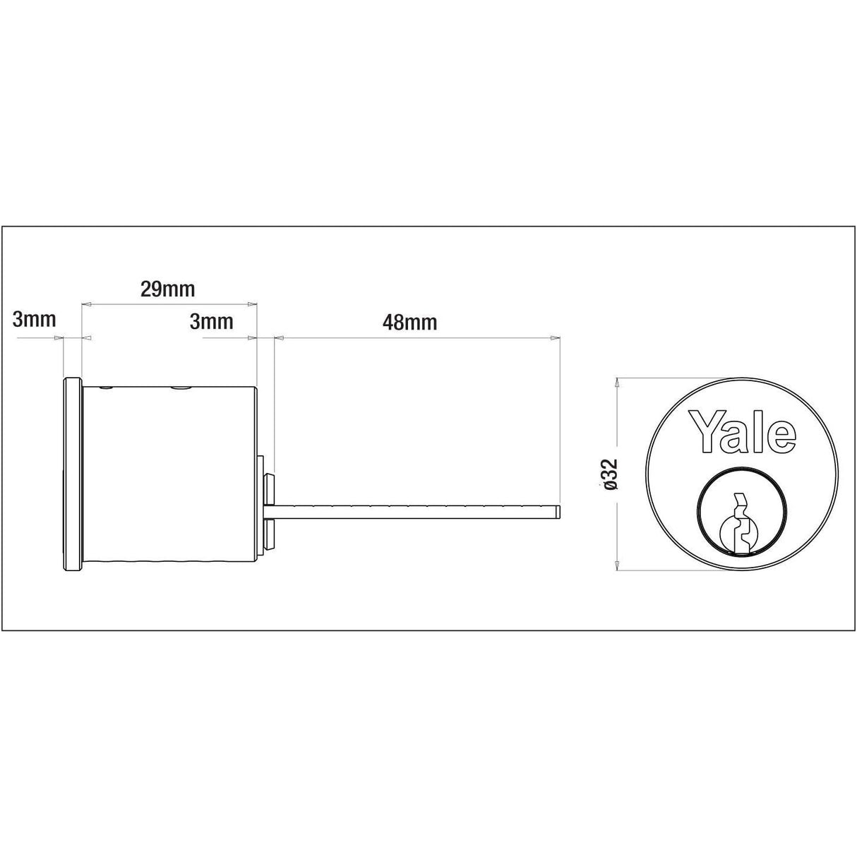 Yale Locks P1109 Replacement Rim Cylinder 2 Keys