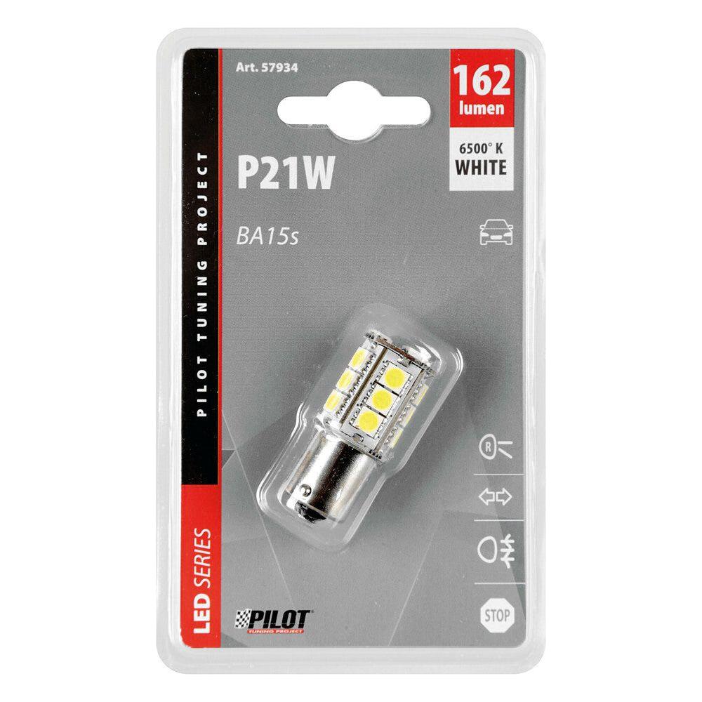 Lampa 12V Led Series - 18 SMD x 3 Chips - (P21W) -BA15S