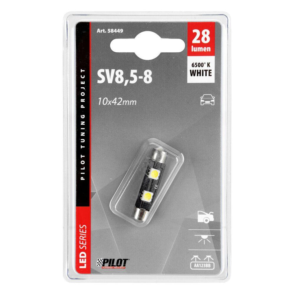 Lampa 12V Led Series - 2 SMD x 3 Chips - 10x42mm - SV8,5-8