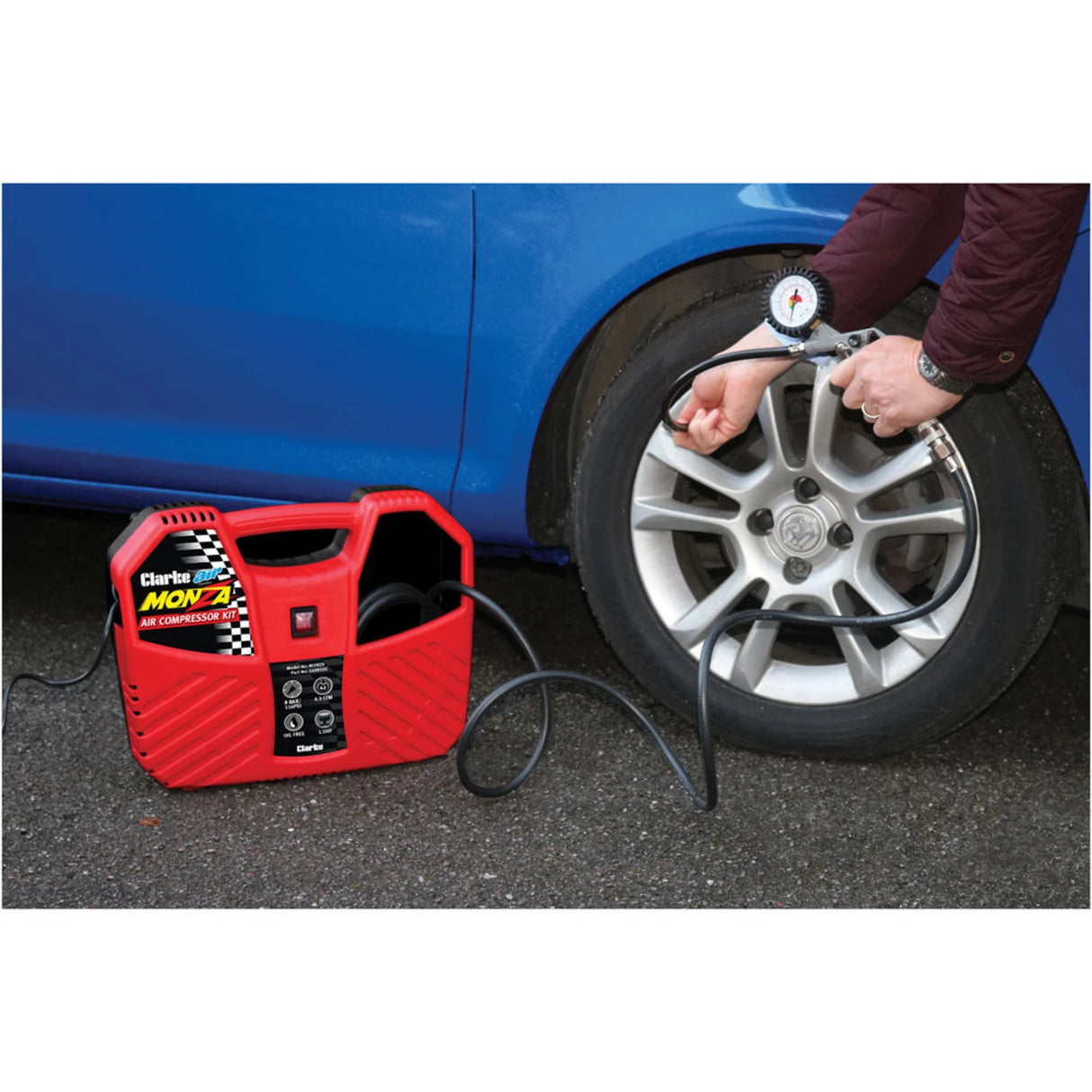 Clarke Monza 6.35cfm 1.5HP Portable Oil Free Air Compressor