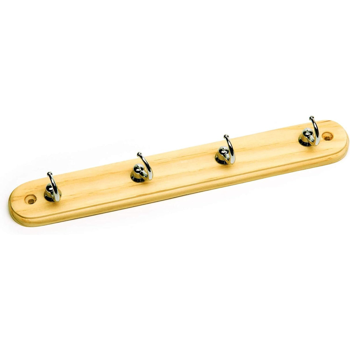 Headbourne Small Hook Rail 4 Chrome Hooks On Pine Board