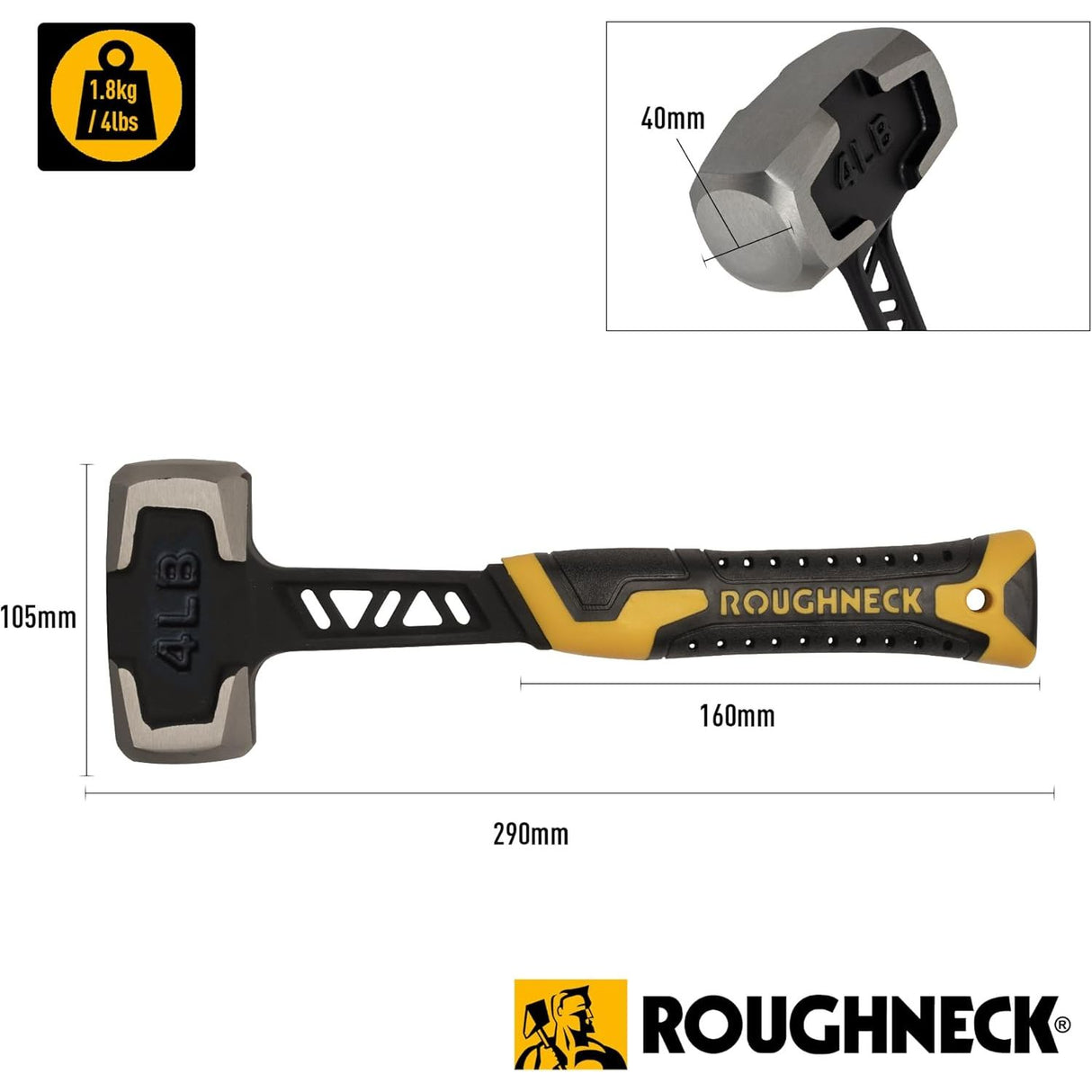 Roughneck 1.1Kg (2.1/2lb) Gorilla V-Series Club Hammer