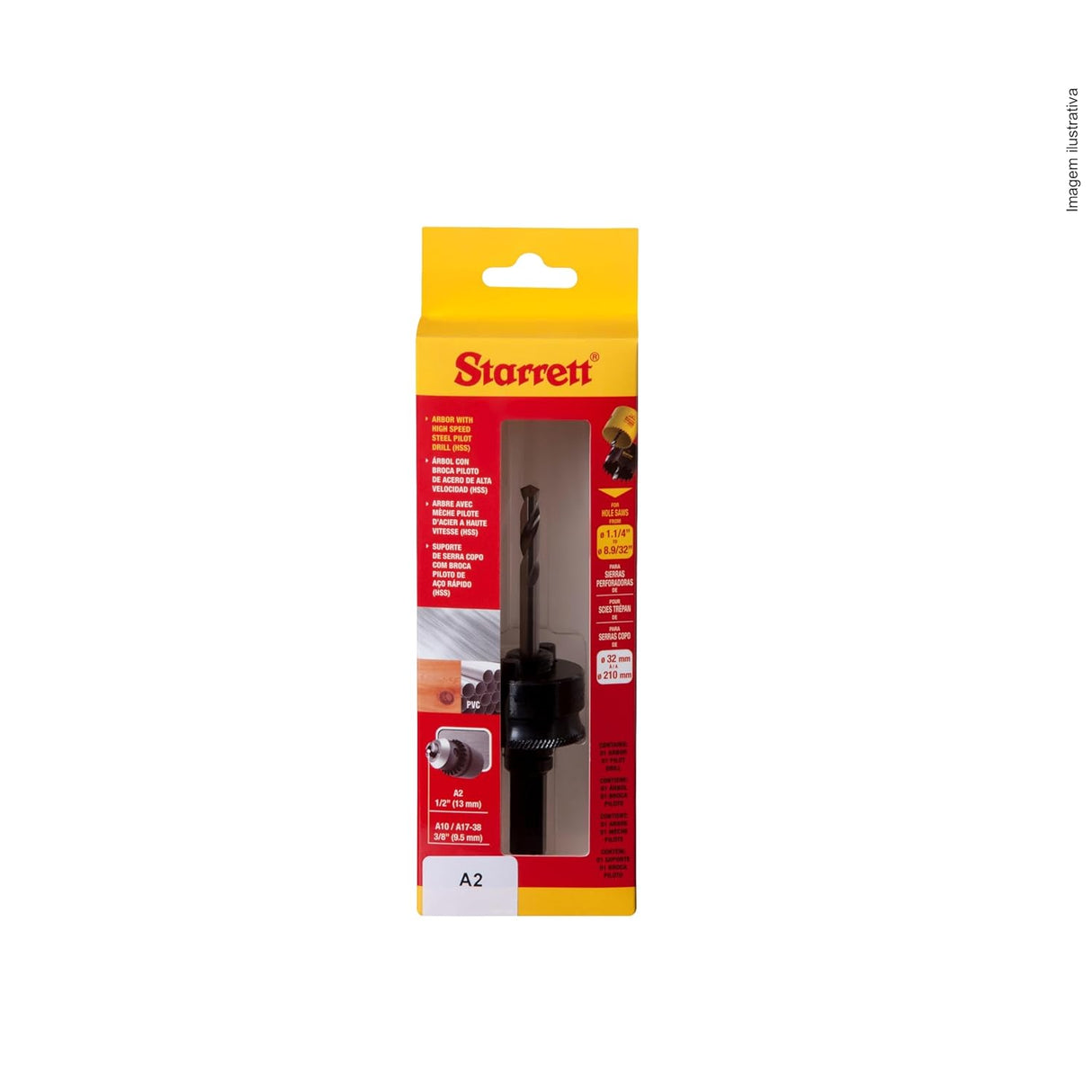 Starrett A2 Arbor To Suit 32mm-210mm Holesaws