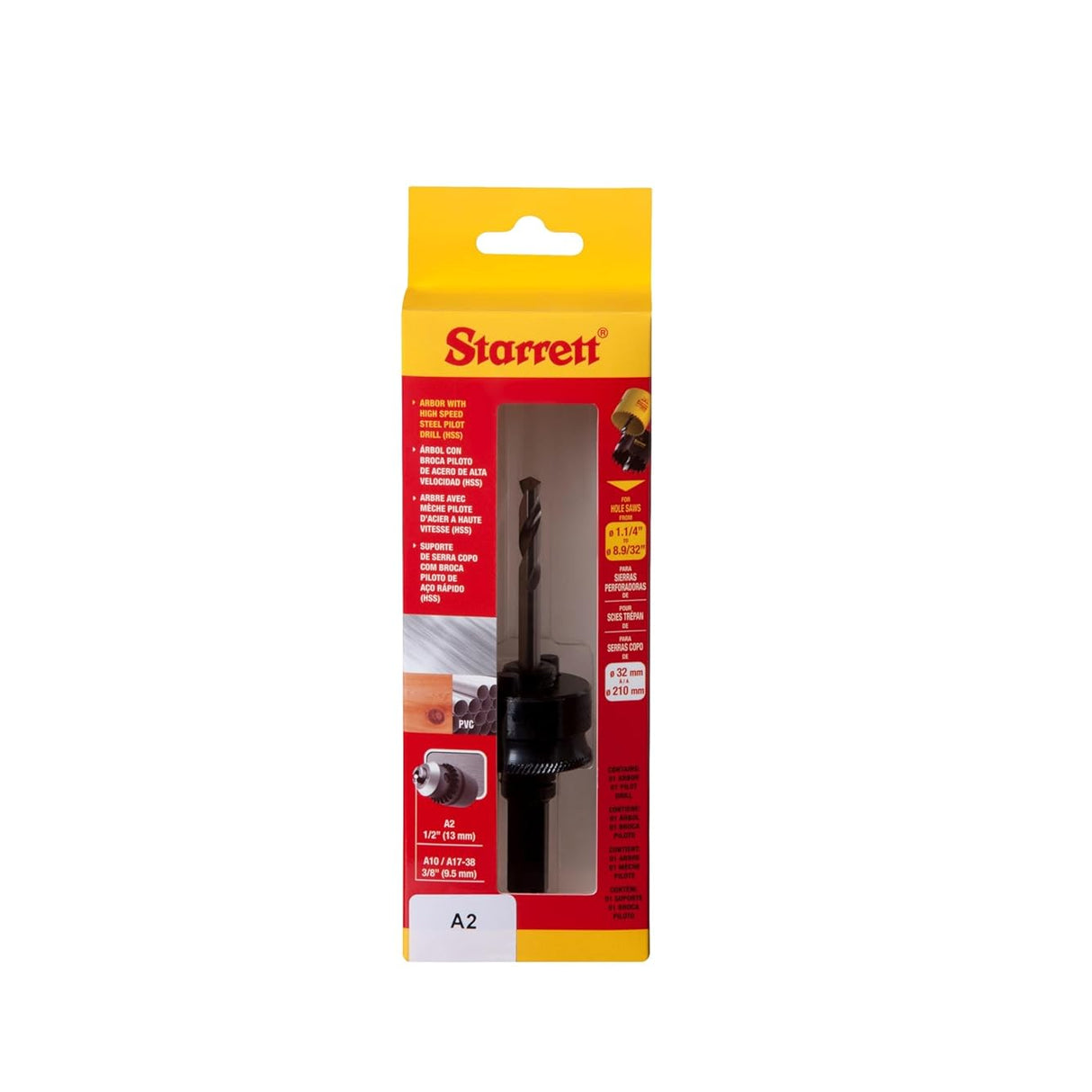 Starrett A2 Arbor To Suit 32mm-210mm Holesaws