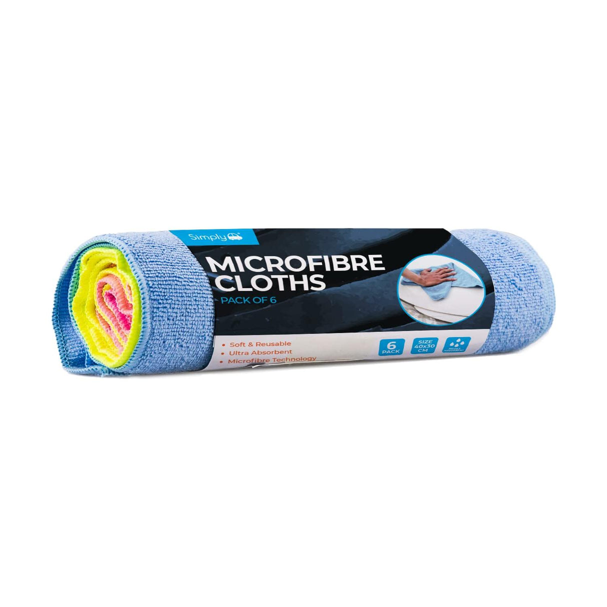 Simply Auto Microfibre Cloths - 6 Pack