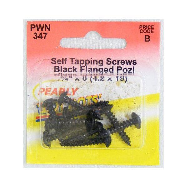 Wot-Nots Screw Self Tapping Flanged 3/4in X 8 - Black