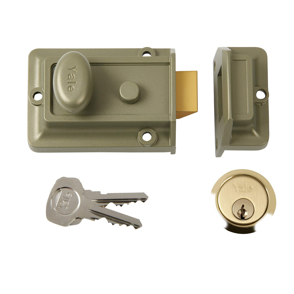 Yale Traditional Nightlatch | Electro Nickel Brass Finsih