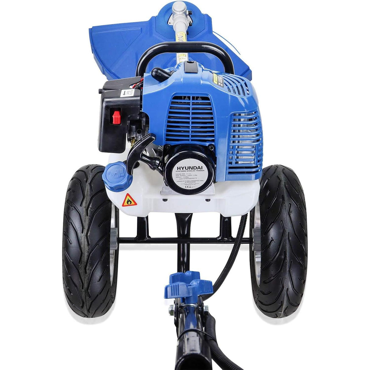 Hyundai 52cc Petrol Wheeled Grass Trimmer 43cm Cutting Width Large Wheels - HYWT5200X