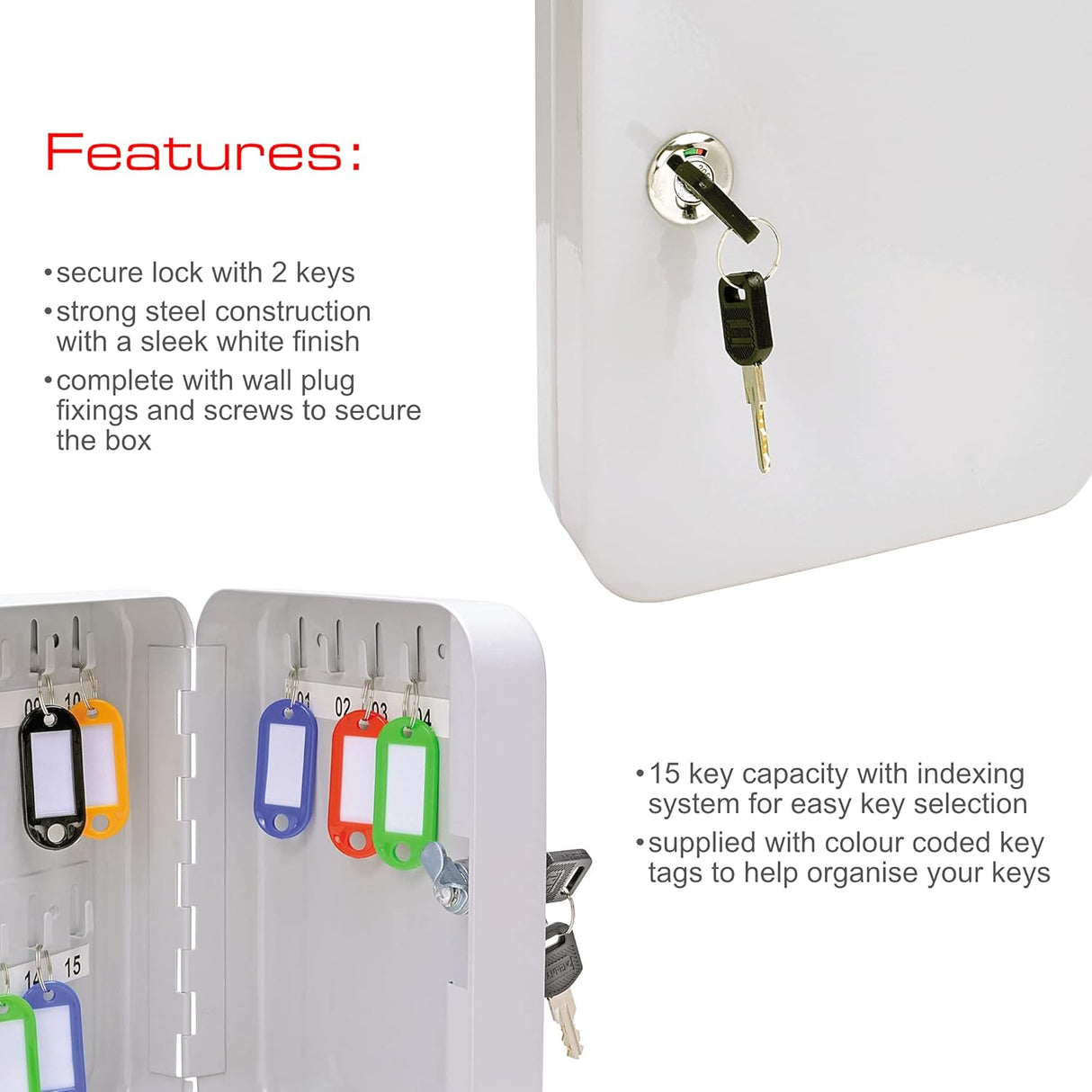 Sterling Key Locking Key Cabinet - 15 keys