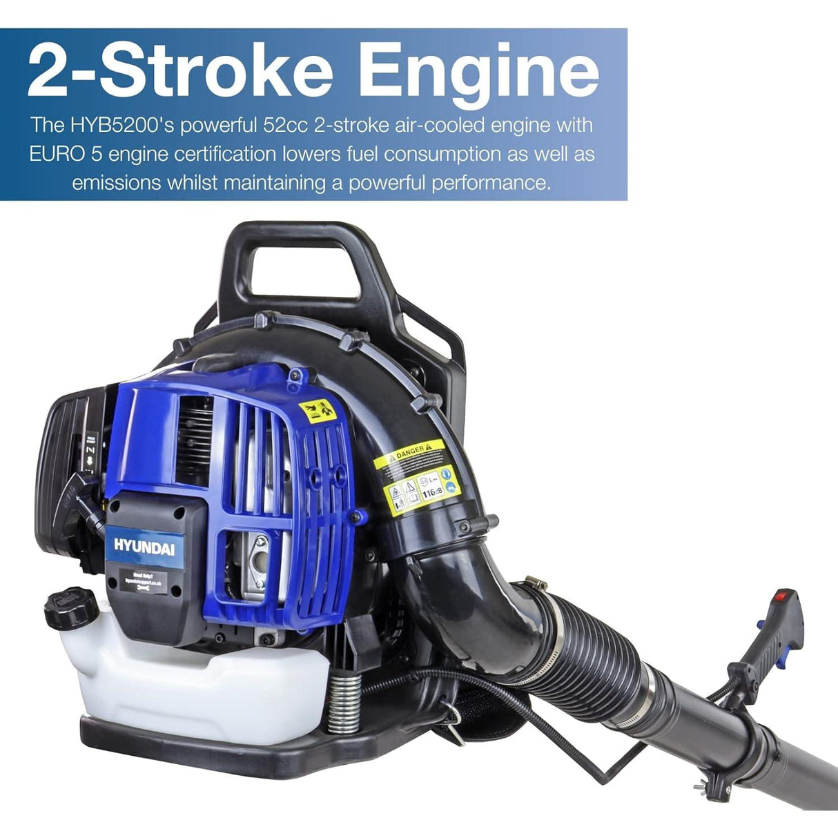 Hyundai Petrol Leaf Blower Backpack 52cc