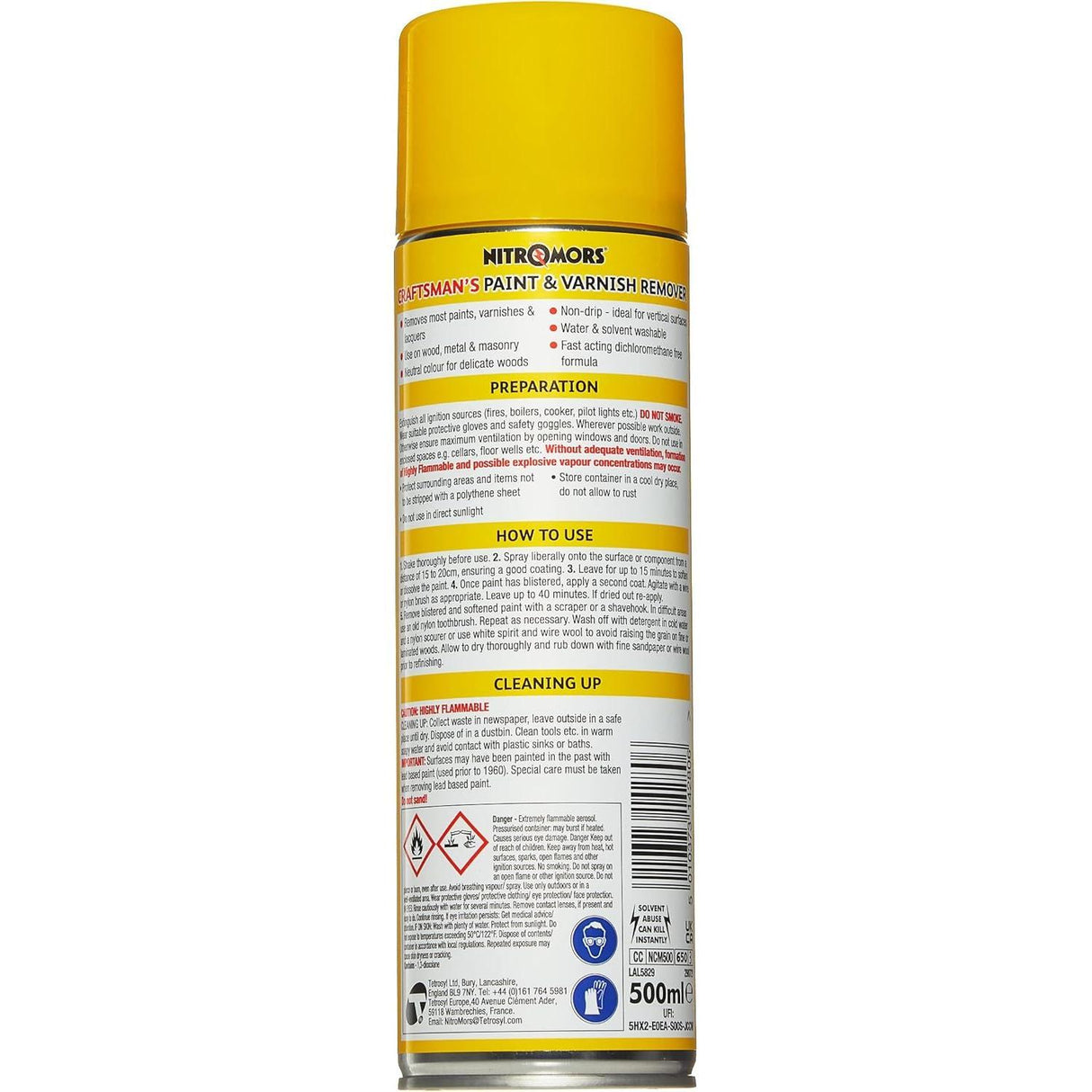 Nitromors Craftsmans Paint Varnish Lacquer Remover - 500ml