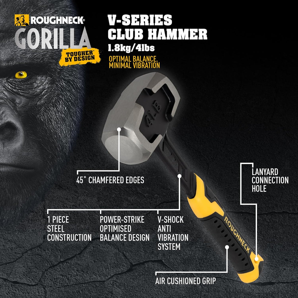 Roughneck 1.1Kg (2.1/2lb) Gorilla V-Series Club Hammer