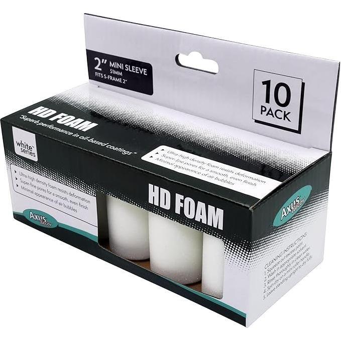 Axus Decor White Series HD Foam 2" Mini Roller Kit - 10 Pack