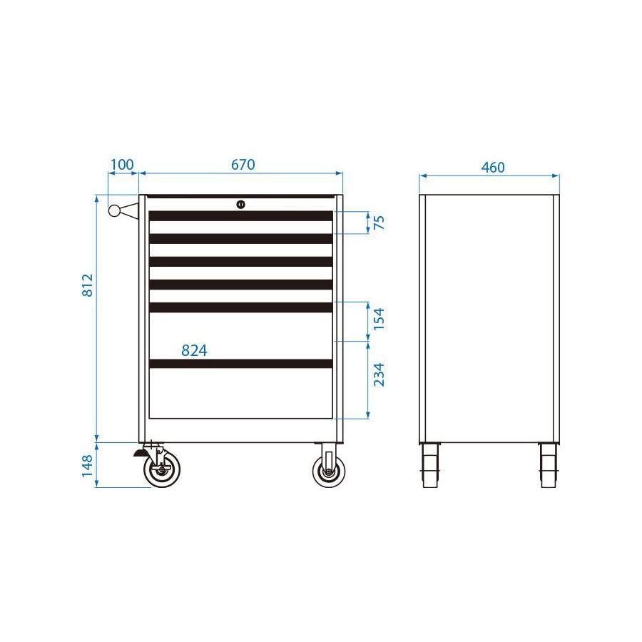 King Tony 87434-7U Tool Cabinet - 7 Drawer