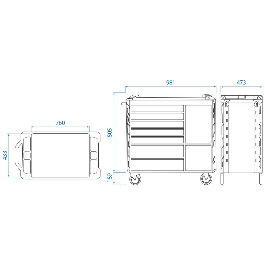 King Tony D8X Squad Model Tool Trolley - 10 Drawers