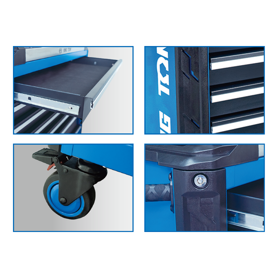 King Tony Sqaud Model D Tool Trolley - 8 Drawers