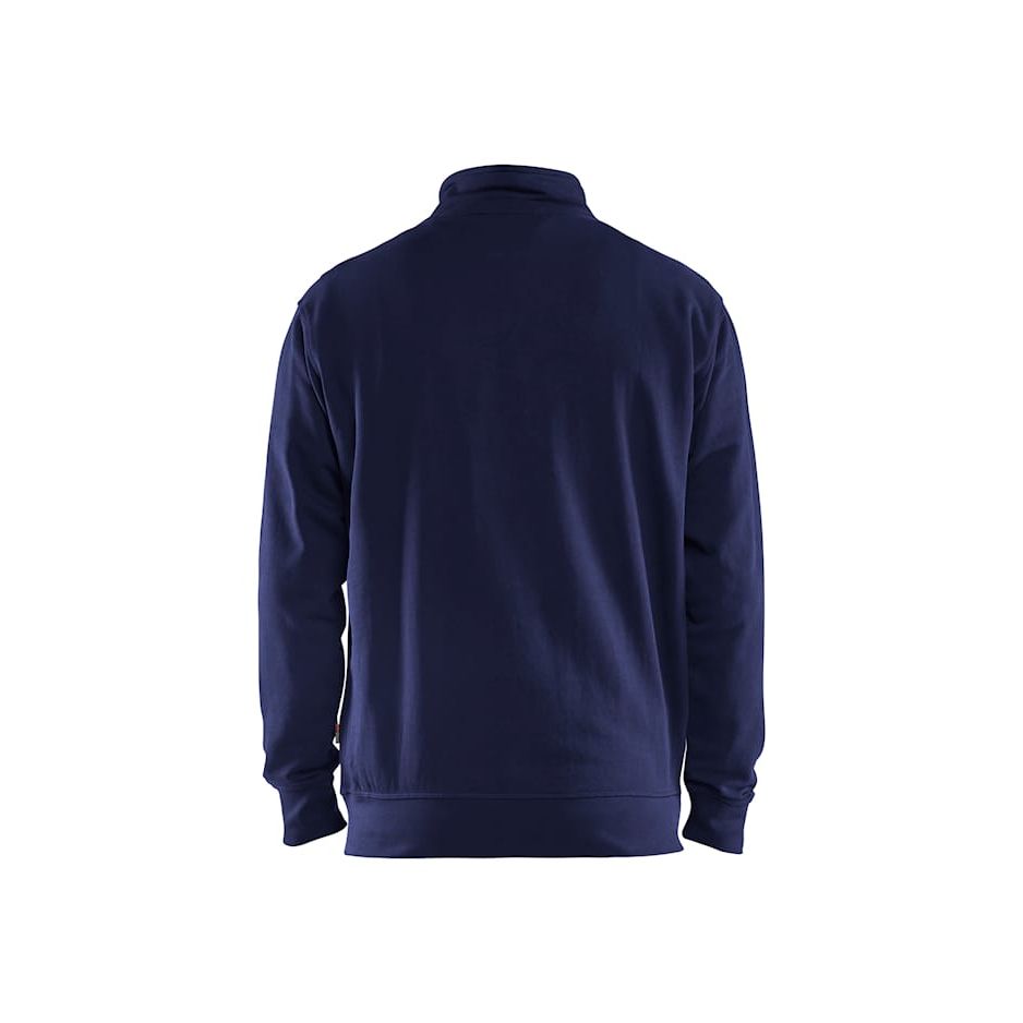 Navy blue sweatshirt on a white background