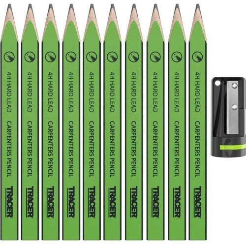 Tracer ACP1 4H Carpenters Pencils With Sharpener - 12 Pack