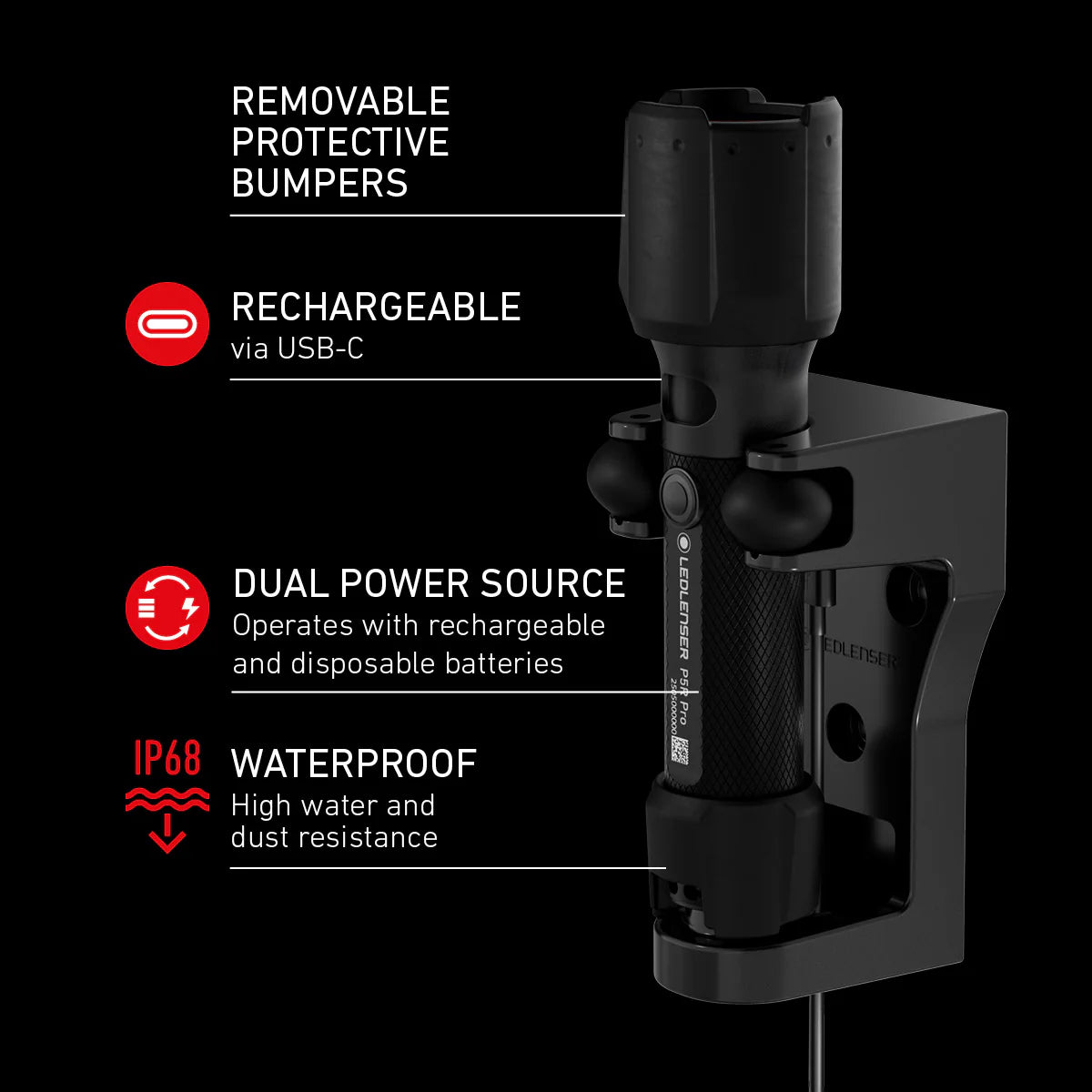 Ledlenser P5R Rechargeable PRO LED Torch - 750 lumens