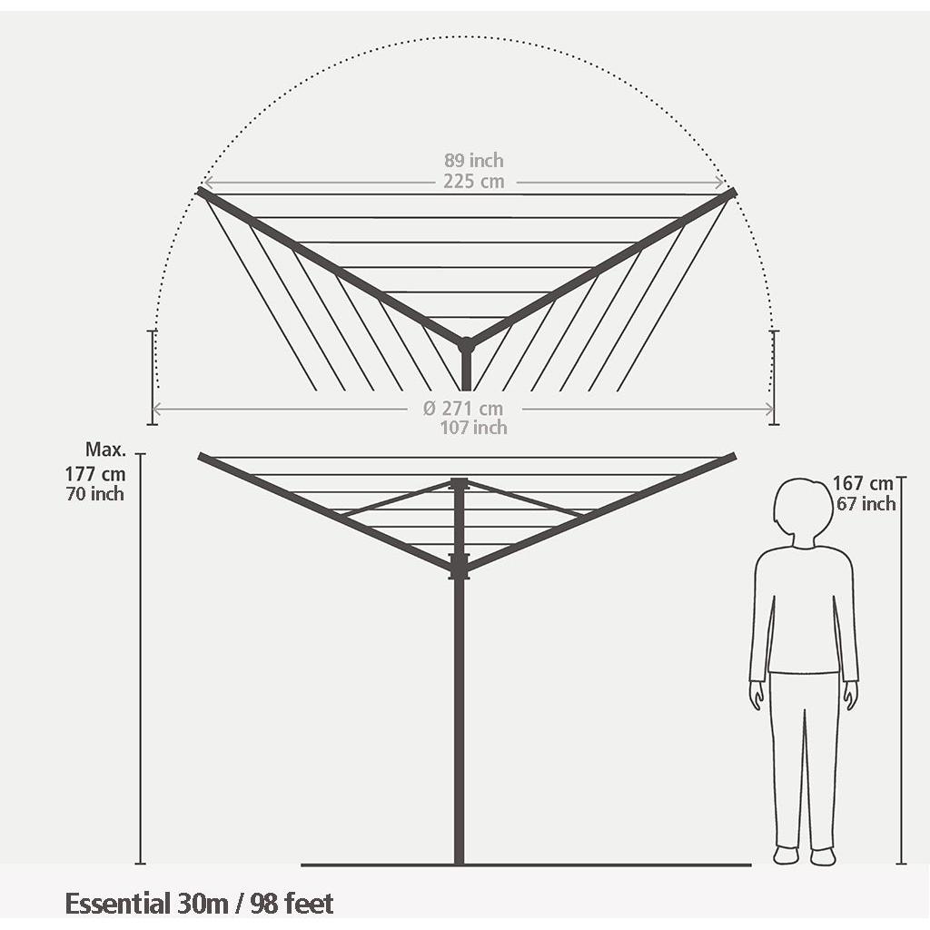Brabantia Rotary Clothes Line - 3 Arm