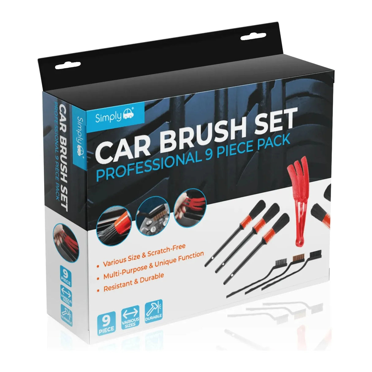 Simply Auto Car Brush Set - 9pc