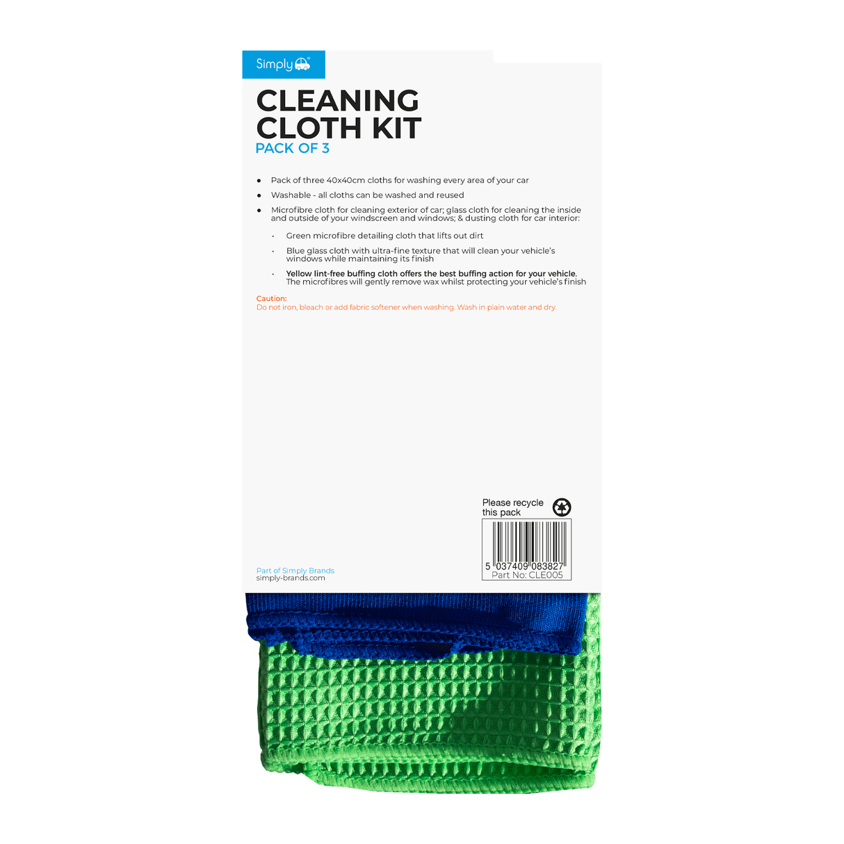 Simply Auto Microfibre Cloths - 3 packs